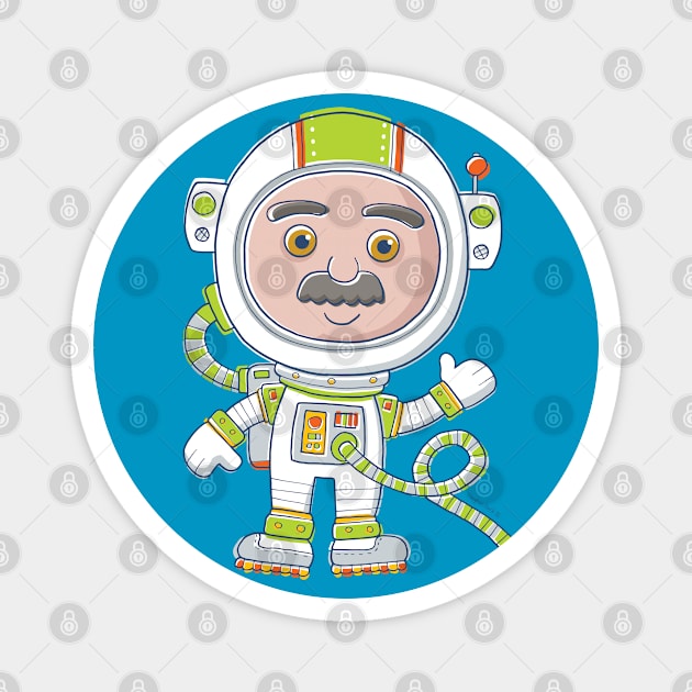 Cute Astronaut Cartoon Magnet by vaughanduck